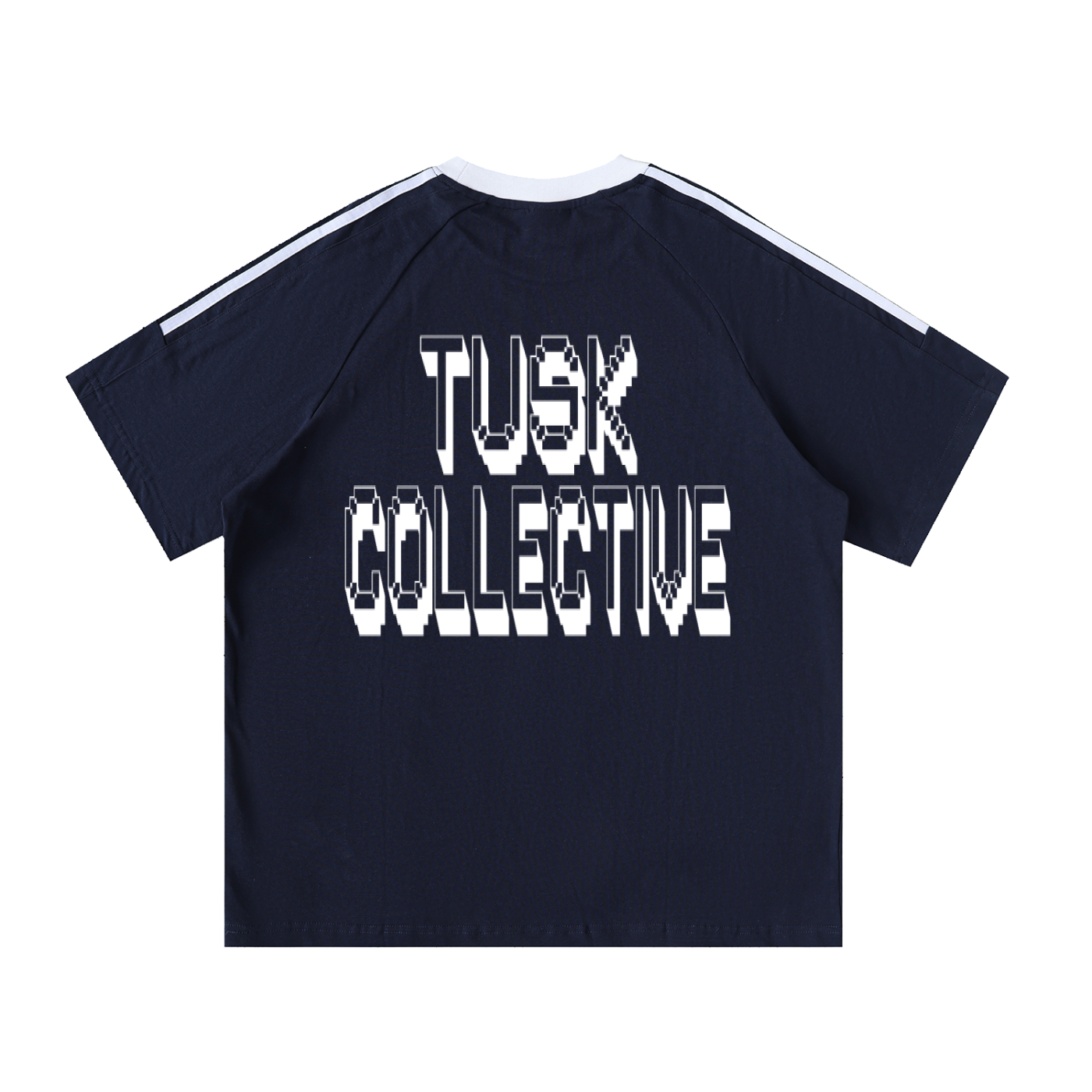 Contrast Tape Crewneck Cotton T-Shirt