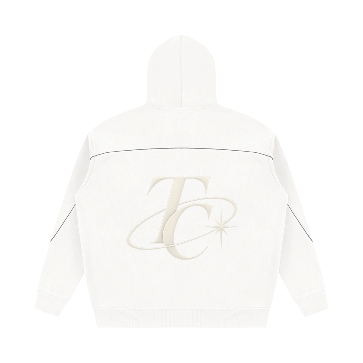Unisex Oversized Piping Fleece Hoodie