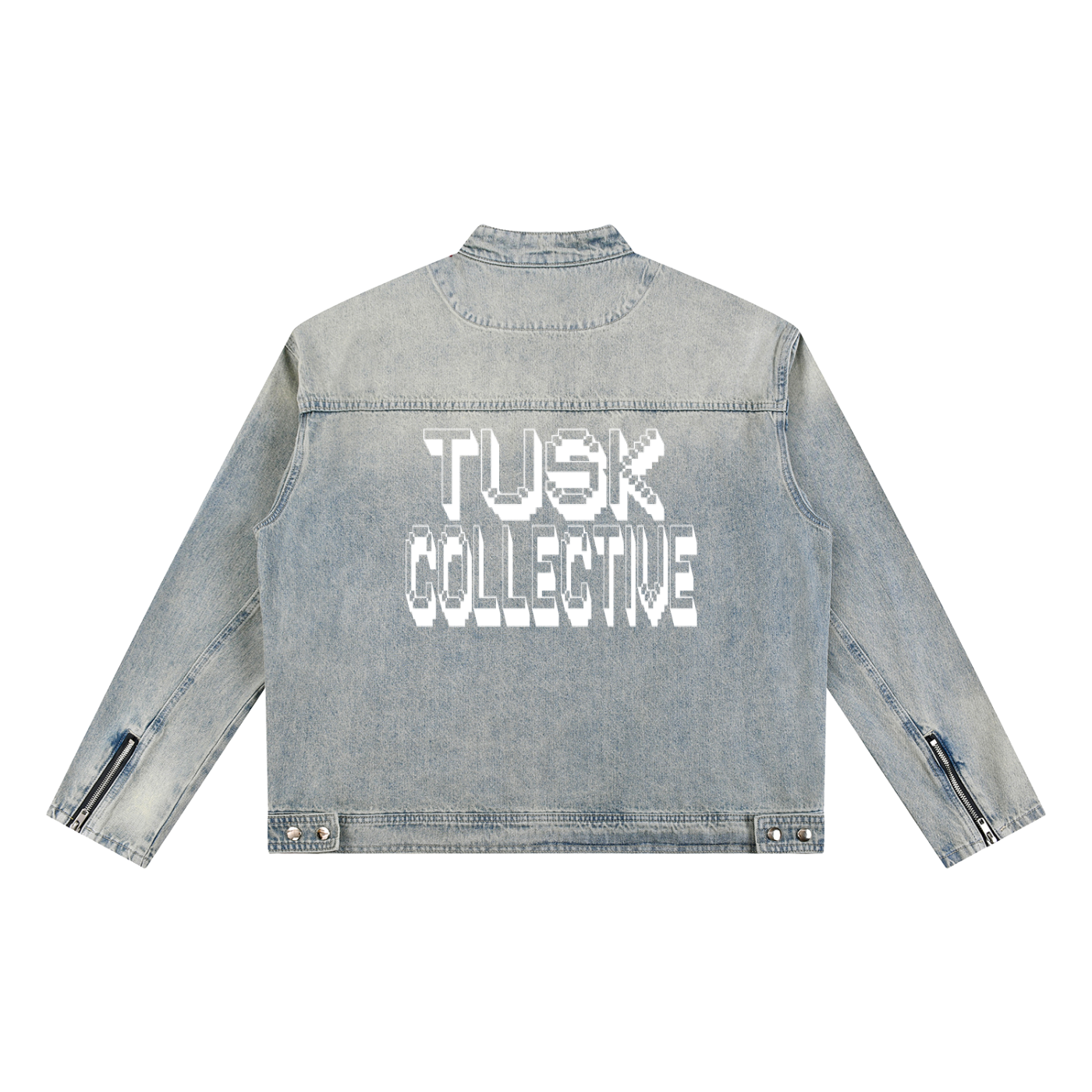 Vintage Wash Zip Denim Jacket