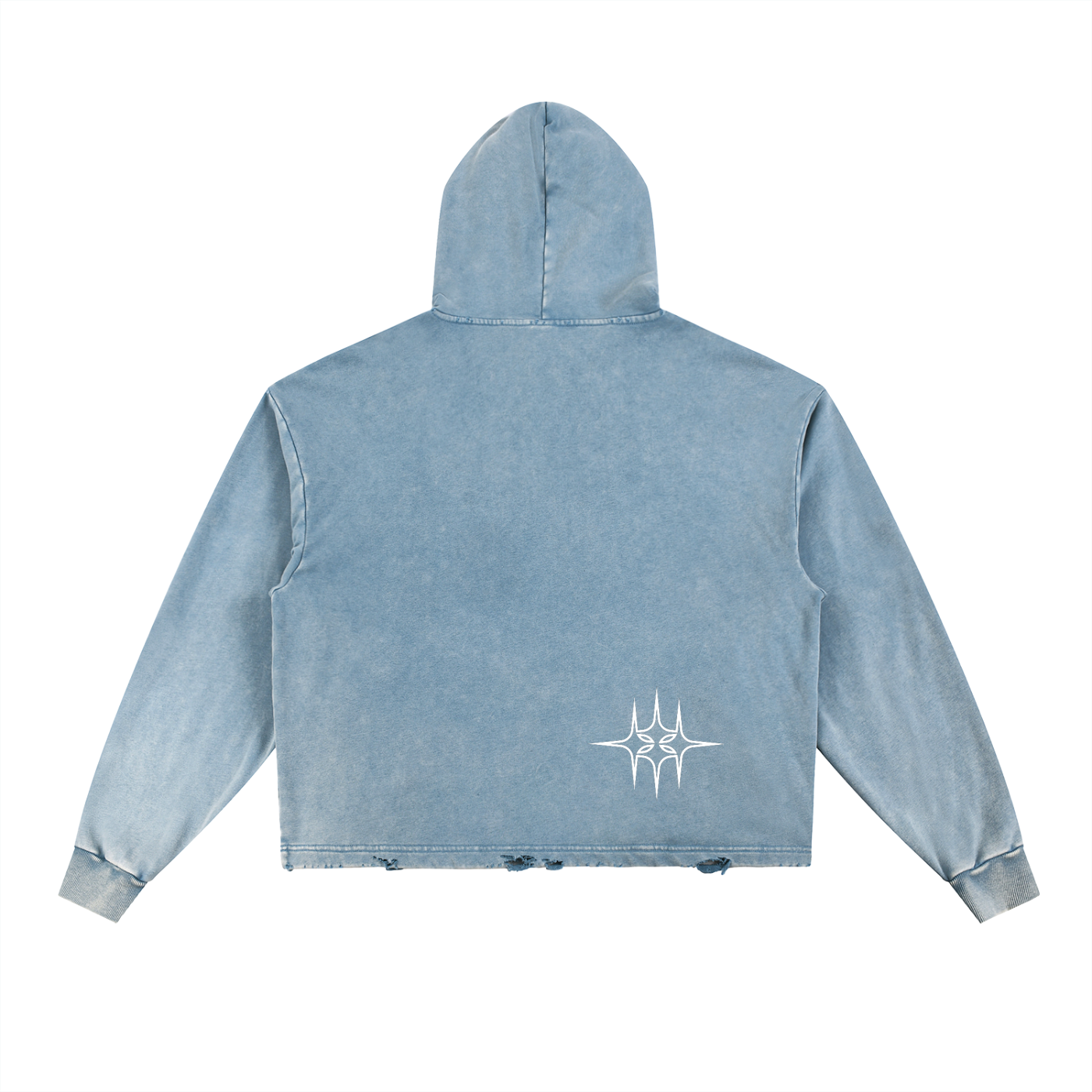 Vintage Washed Frayed-Hem Hoodie