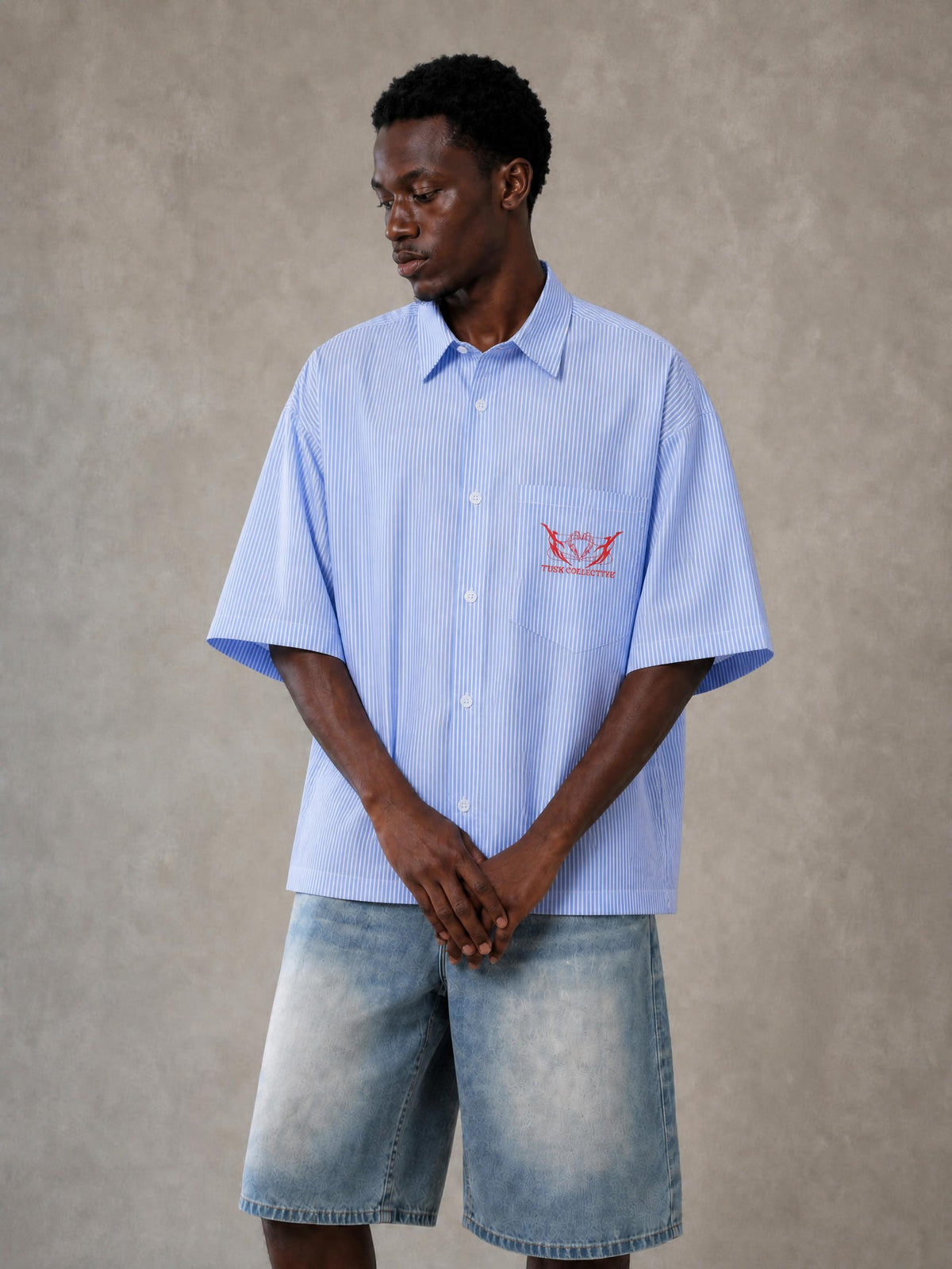 Oversized Vertical Stripe Boxy Shirt
