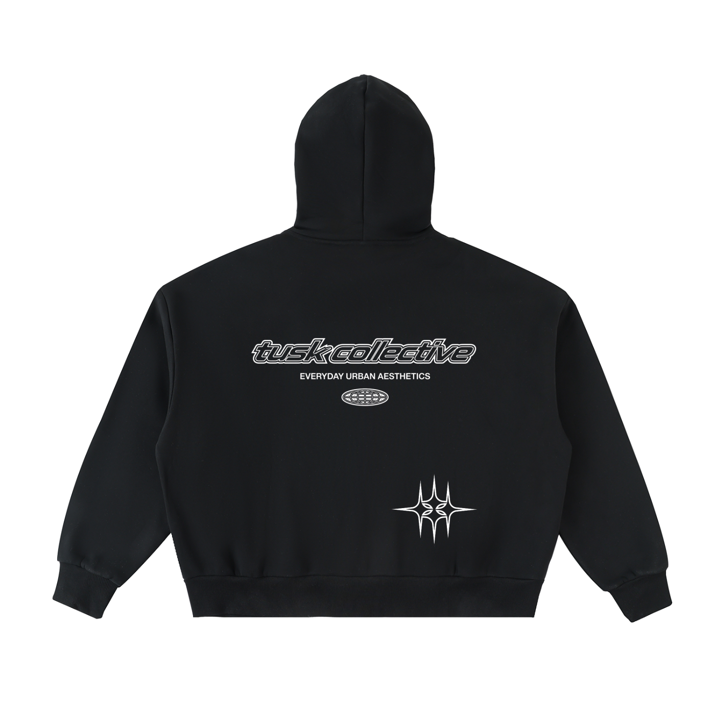 Fleeced Full-Zip Boxy Hoodie