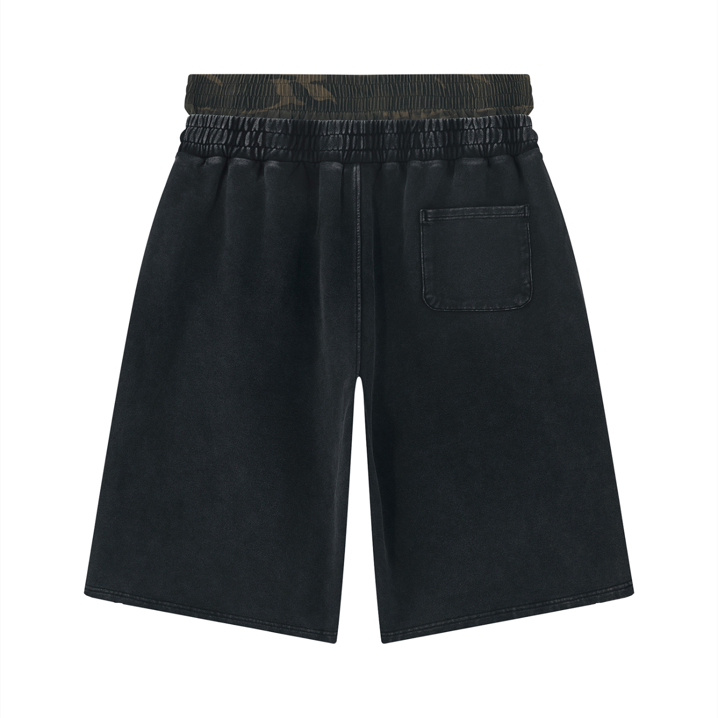 Unisex Vintage Wash Distressed Wide Leg Shorts