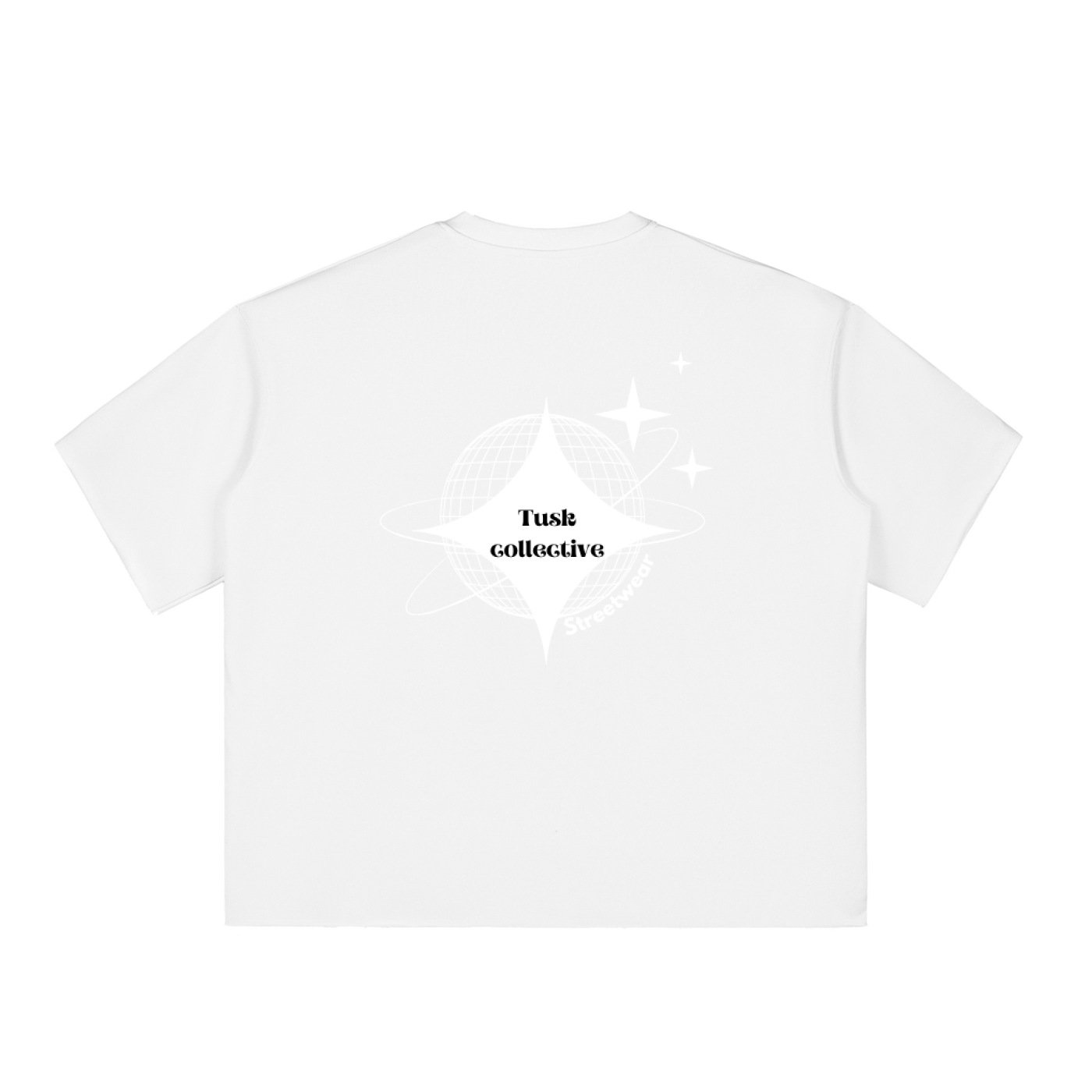 Boxy Half-Sleeve Raw-Edge T-Shirt