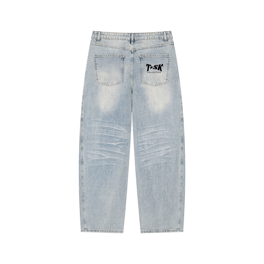 Men’s Enzyme Wash Wide Leg Jeans