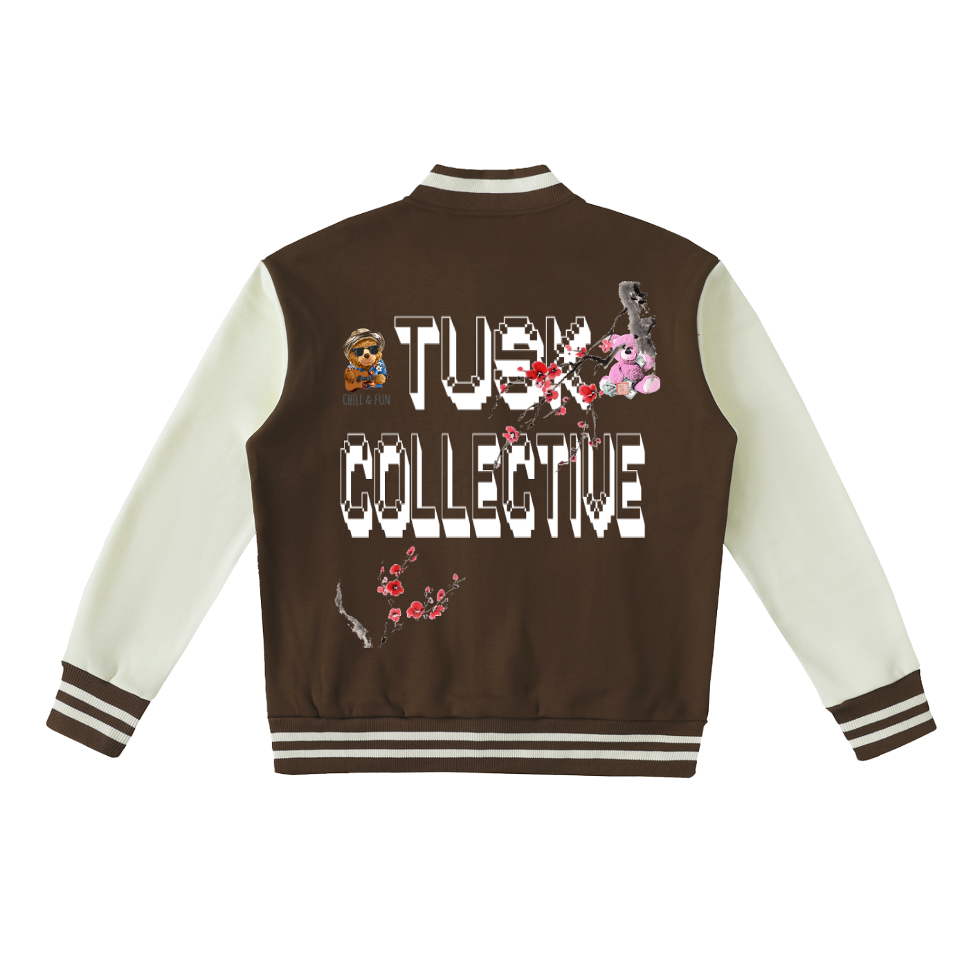 Two-Tone Fleeced Varsity Jacket