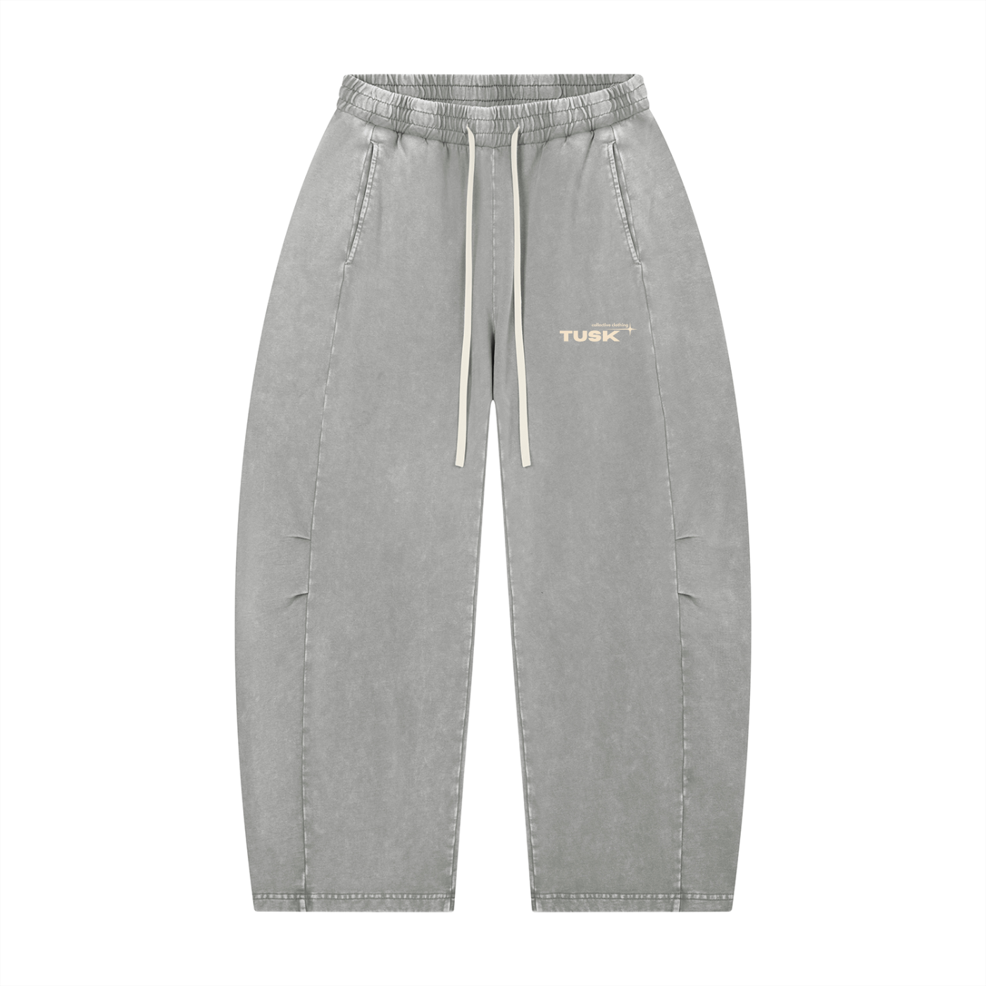 Unisex Mineral Wash Barrel Leg Pants