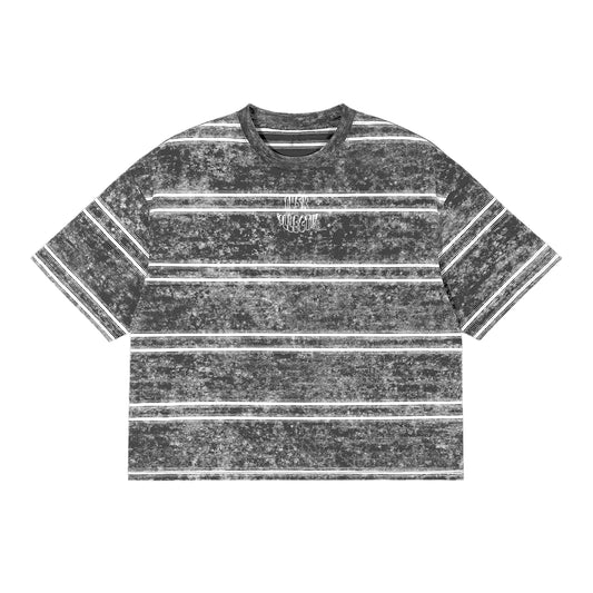 Snow Washed Striped Boxy T-Shirt