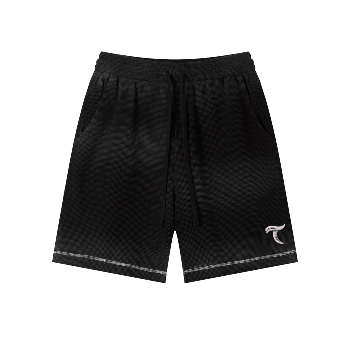 Unisex Sunfade Waffle Raw Hem Shorts