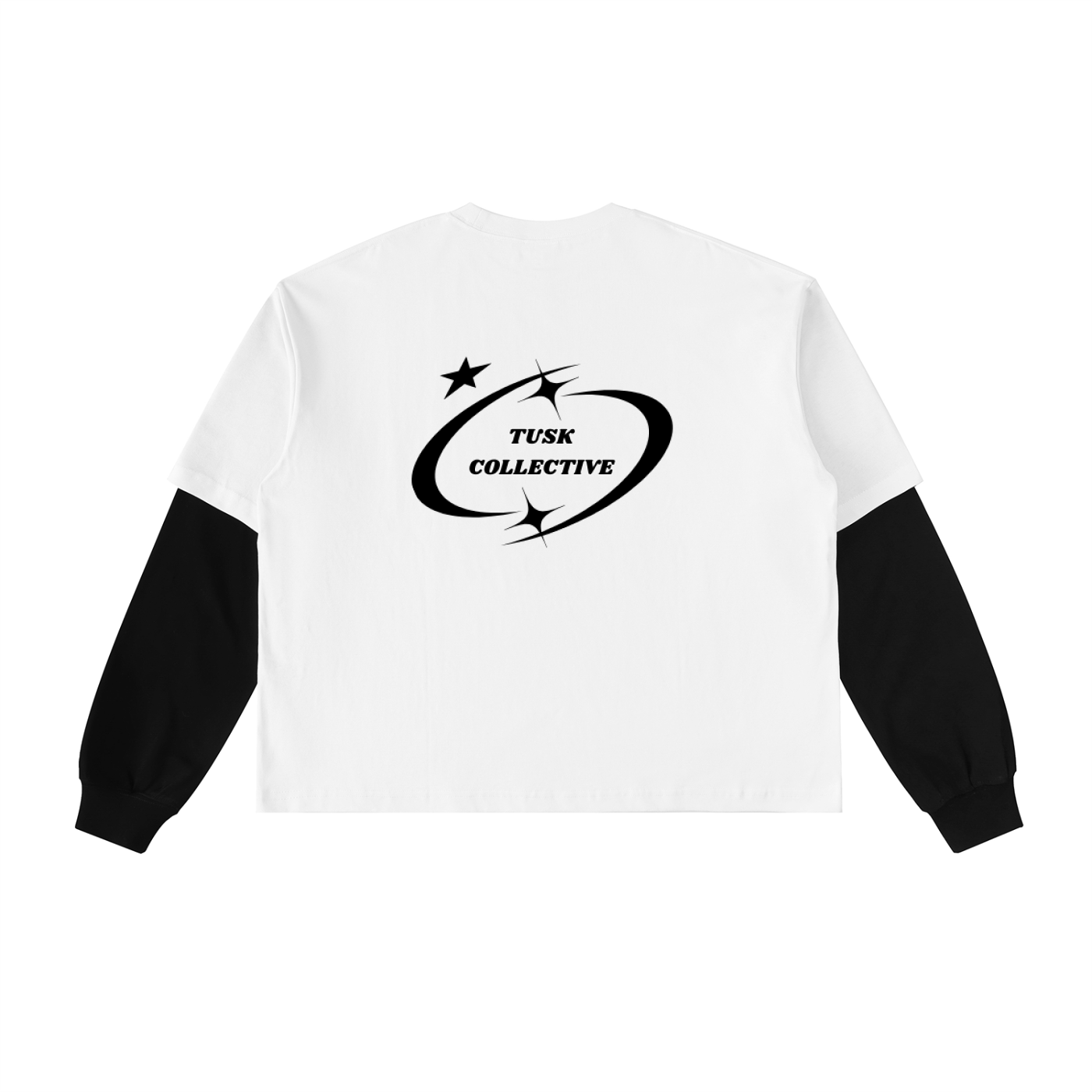 Layered Contrast Sleeve Cotton T-Shirt