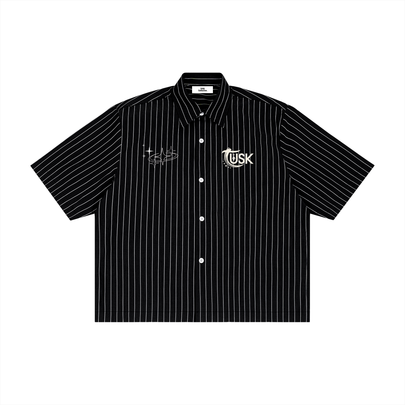 Unisex Striped Boxy Button-Up Shirt