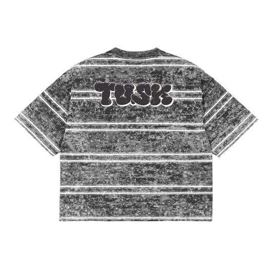 Snow Washed Striped Boxy T-Shirt