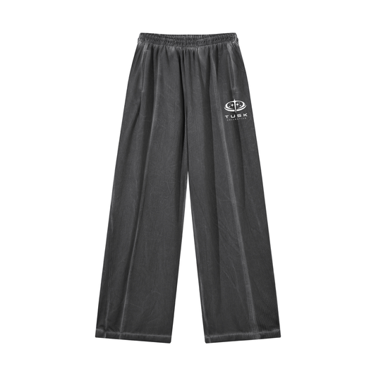 Unisex Vintage Wash Wide Leg Mesh Sweatpants