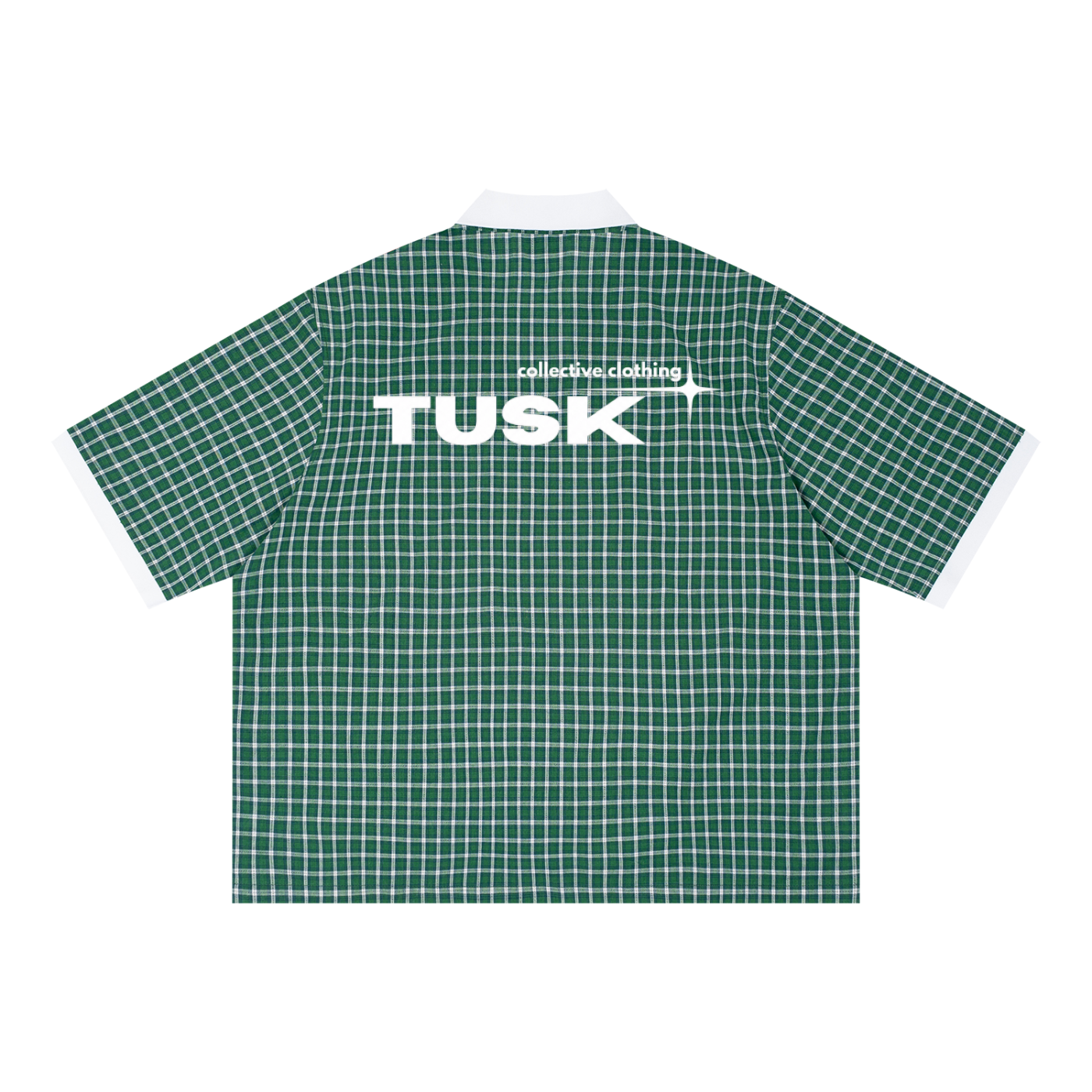 Unisex Boxy Plaid Color Block Polo Shirt