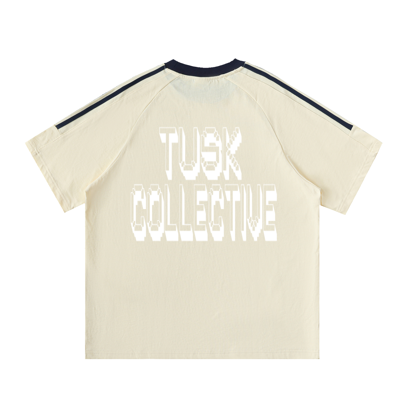Contrast Tape Crewneck Cotton T-Shirt