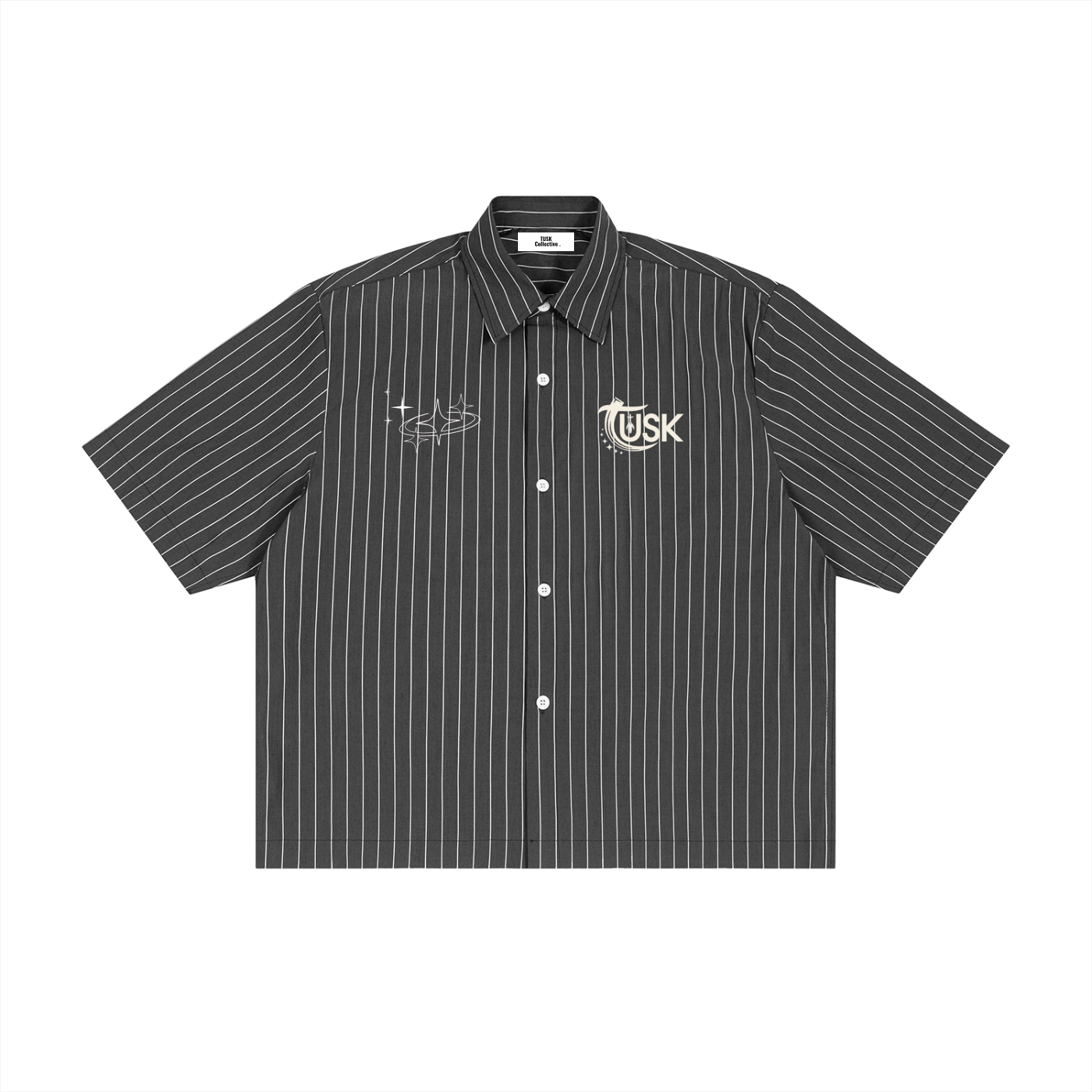 Unisex Striped Boxy Button-Up Shirt
