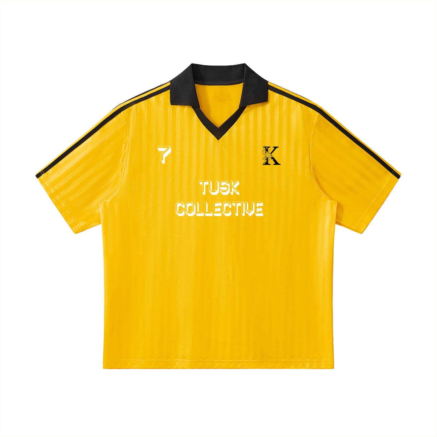 Contrast Collar Striped Soccer Jersey