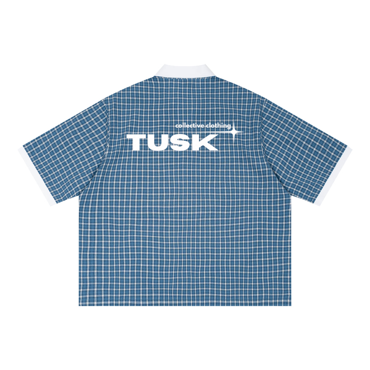 Unisex Boxy Plaid Color Block Polo Shirt