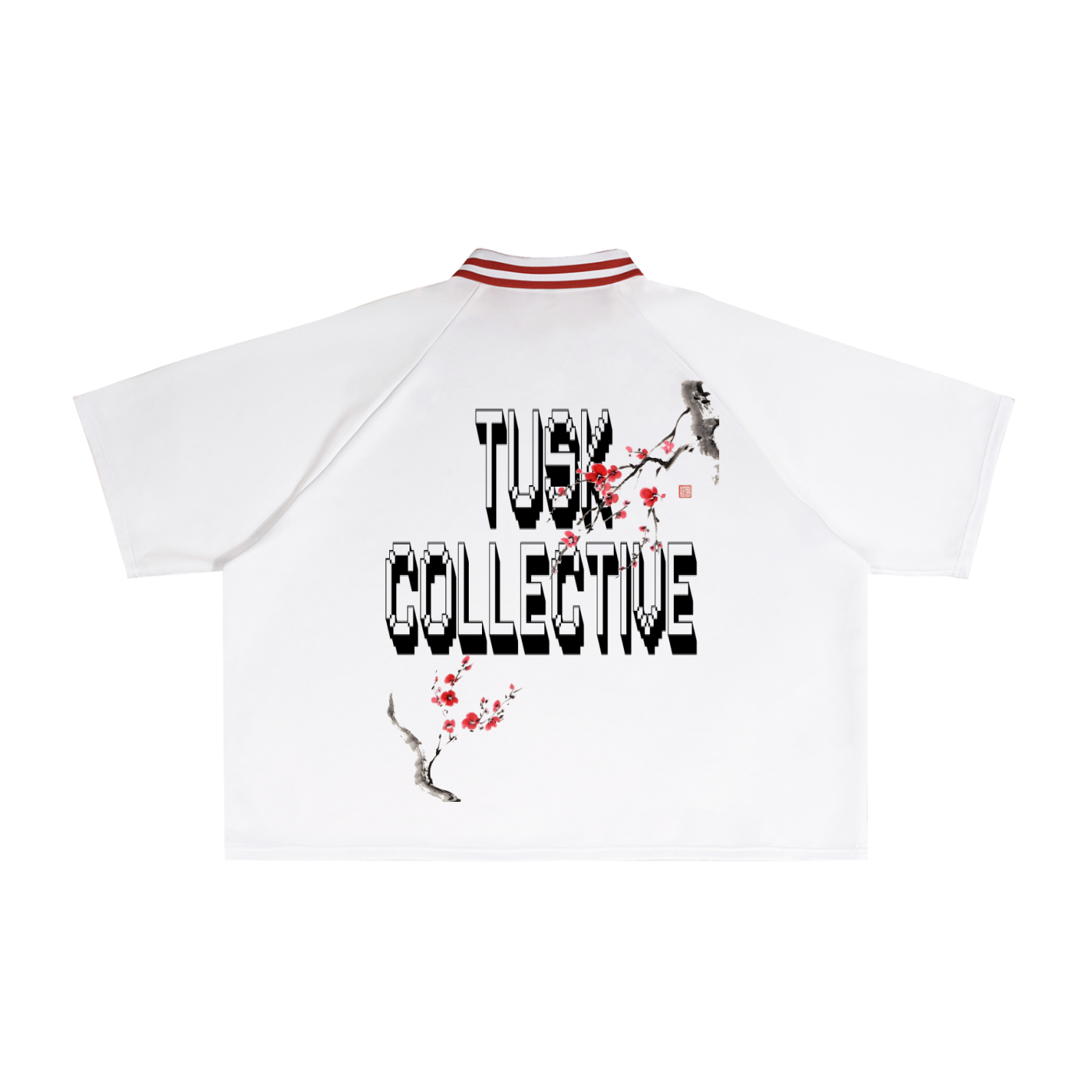 Contrast Lapel Collar Boxy T-Shirt