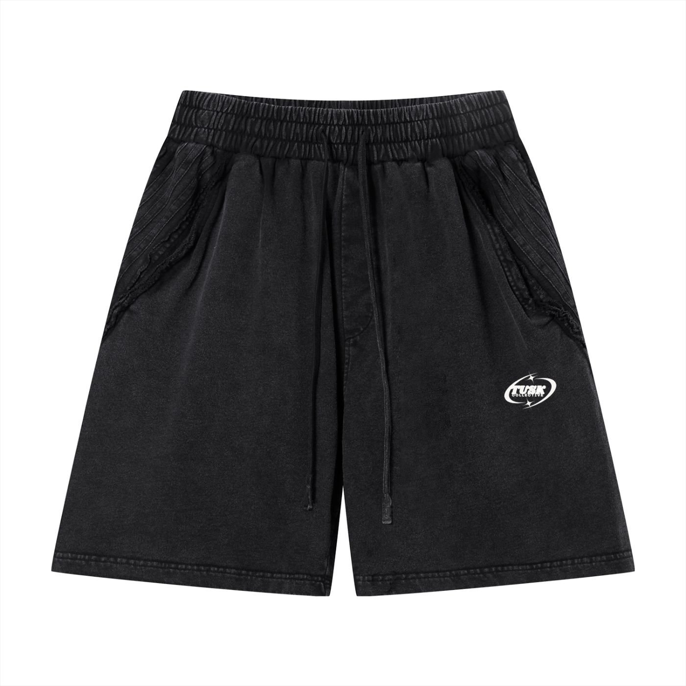 Unisex Vintage Wash Raw Edge Shorts