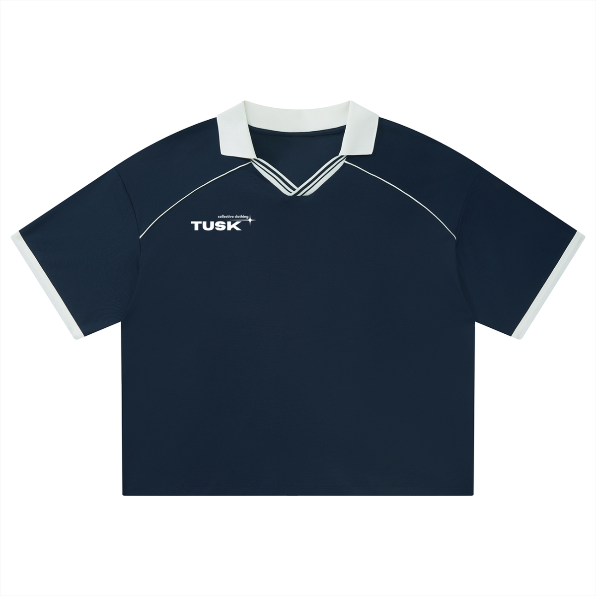 Unisex Collared Piping Boxy Soccer Jersey