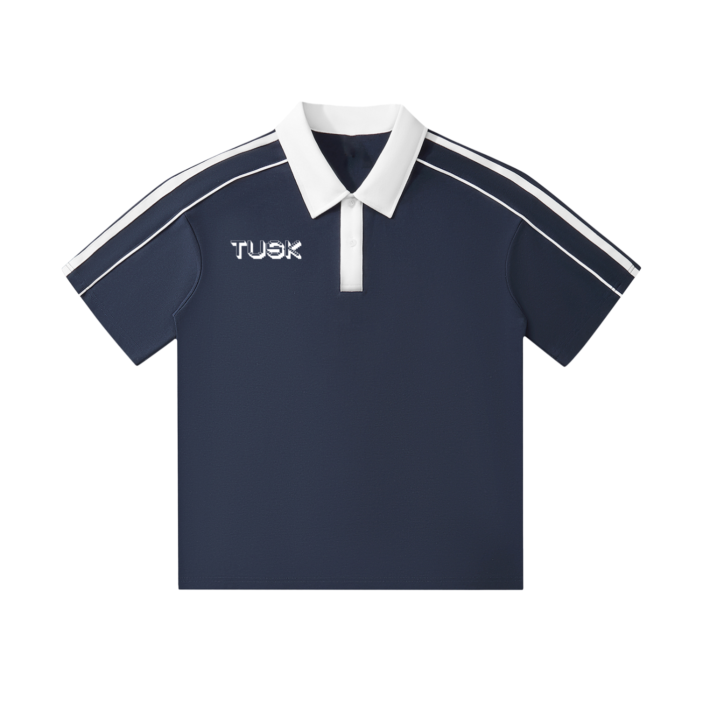 Contrast Collar Short-Sleeve Polo Shirt