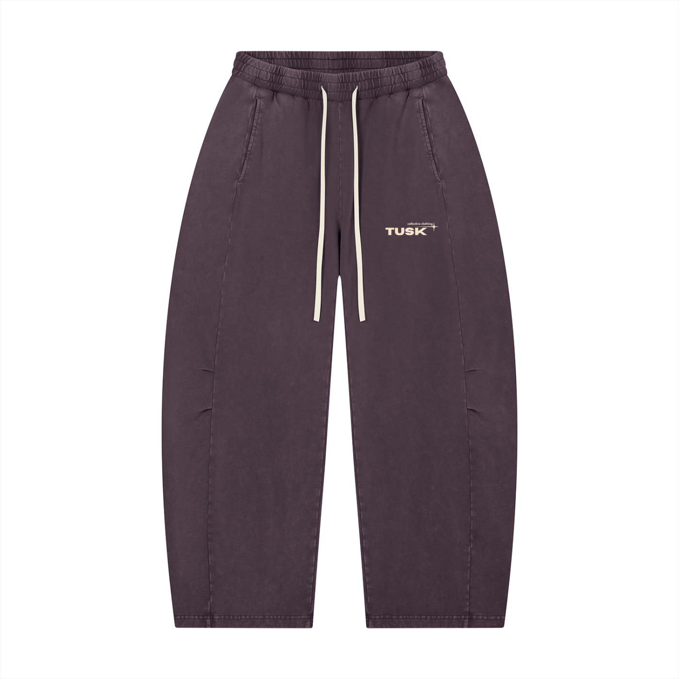 Unisex Mineral Wash Barrel Leg Pants