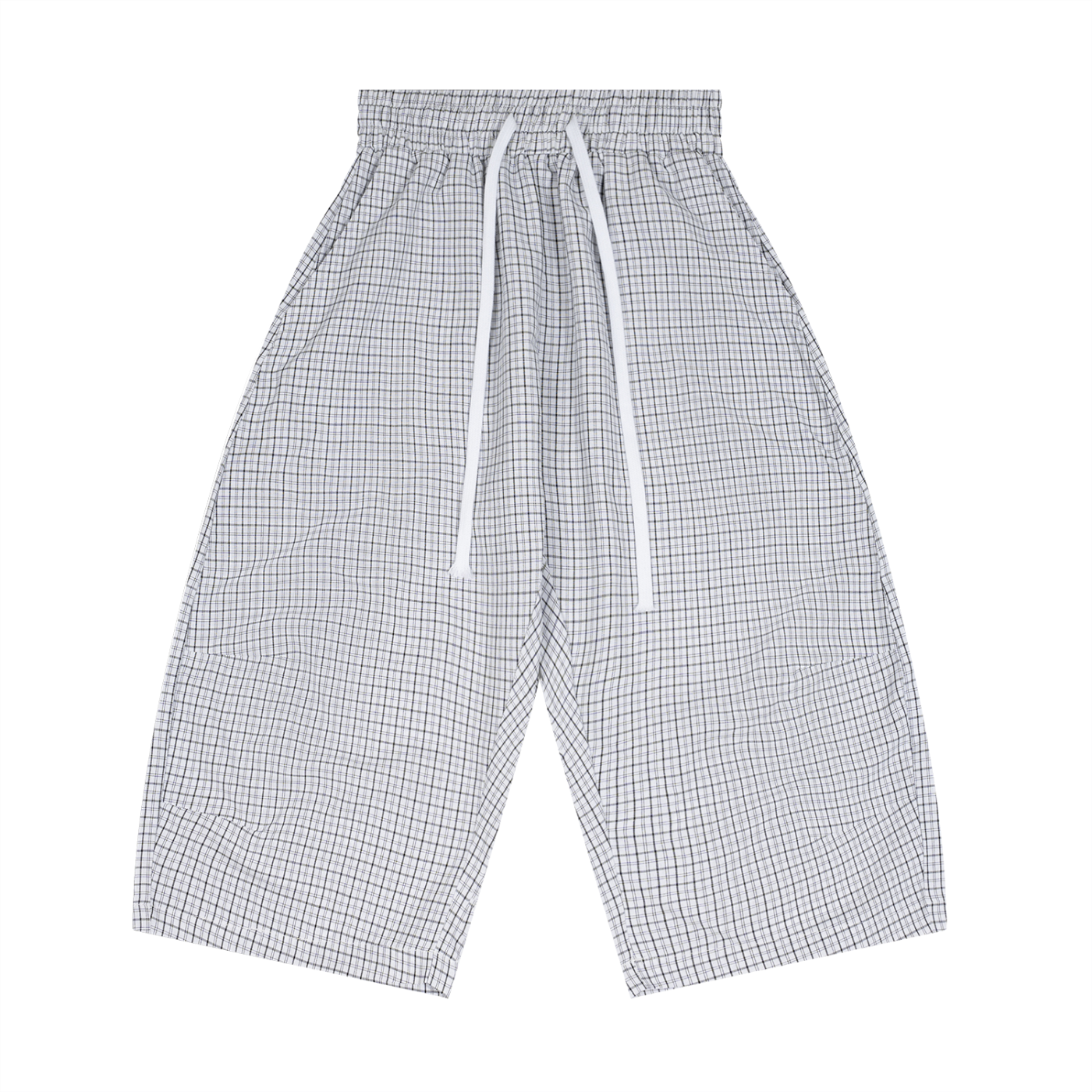 Unisex Plaid Loose Capri Shorts