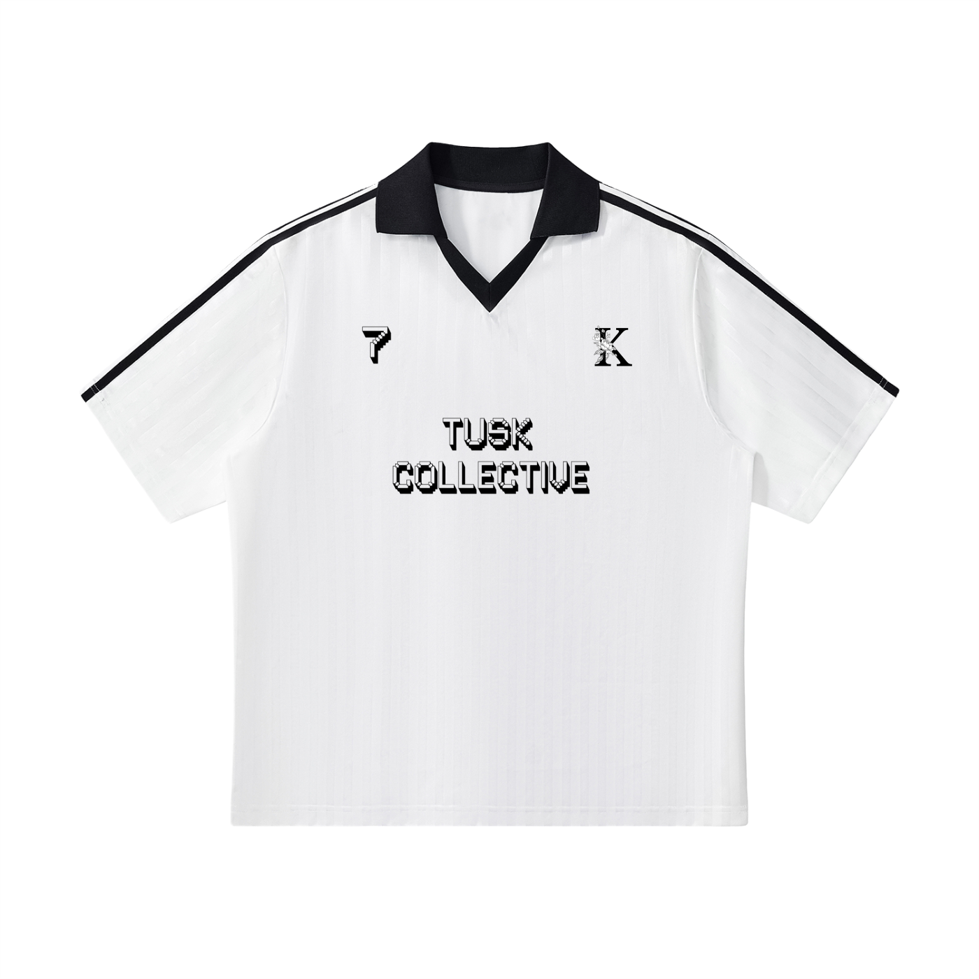 Contrast Collar Striped Soccer Jersey