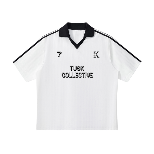 Contrast Collar Striped Soccer Jersey