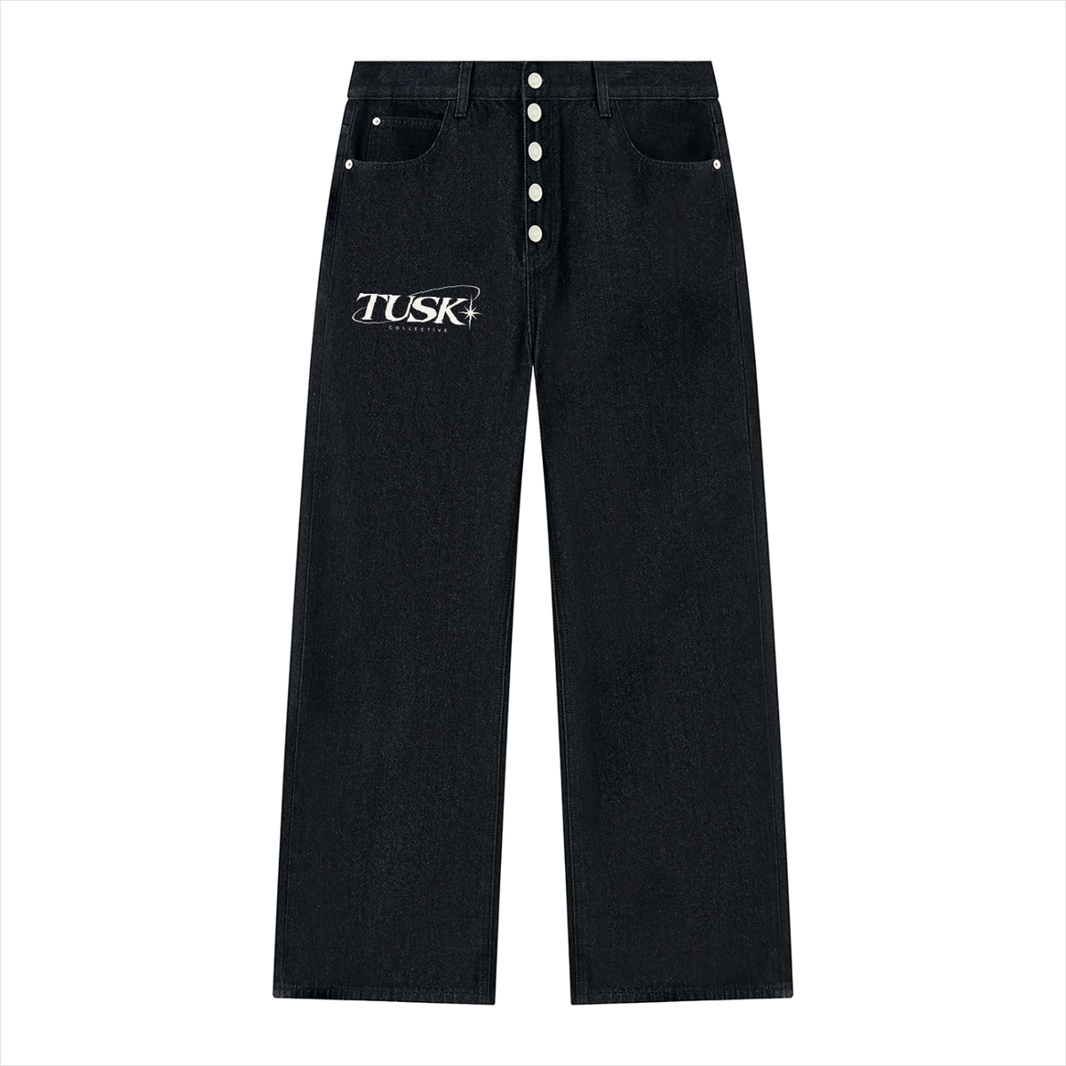 Men's Vintage Wash Wide Leg Denim Jeans
