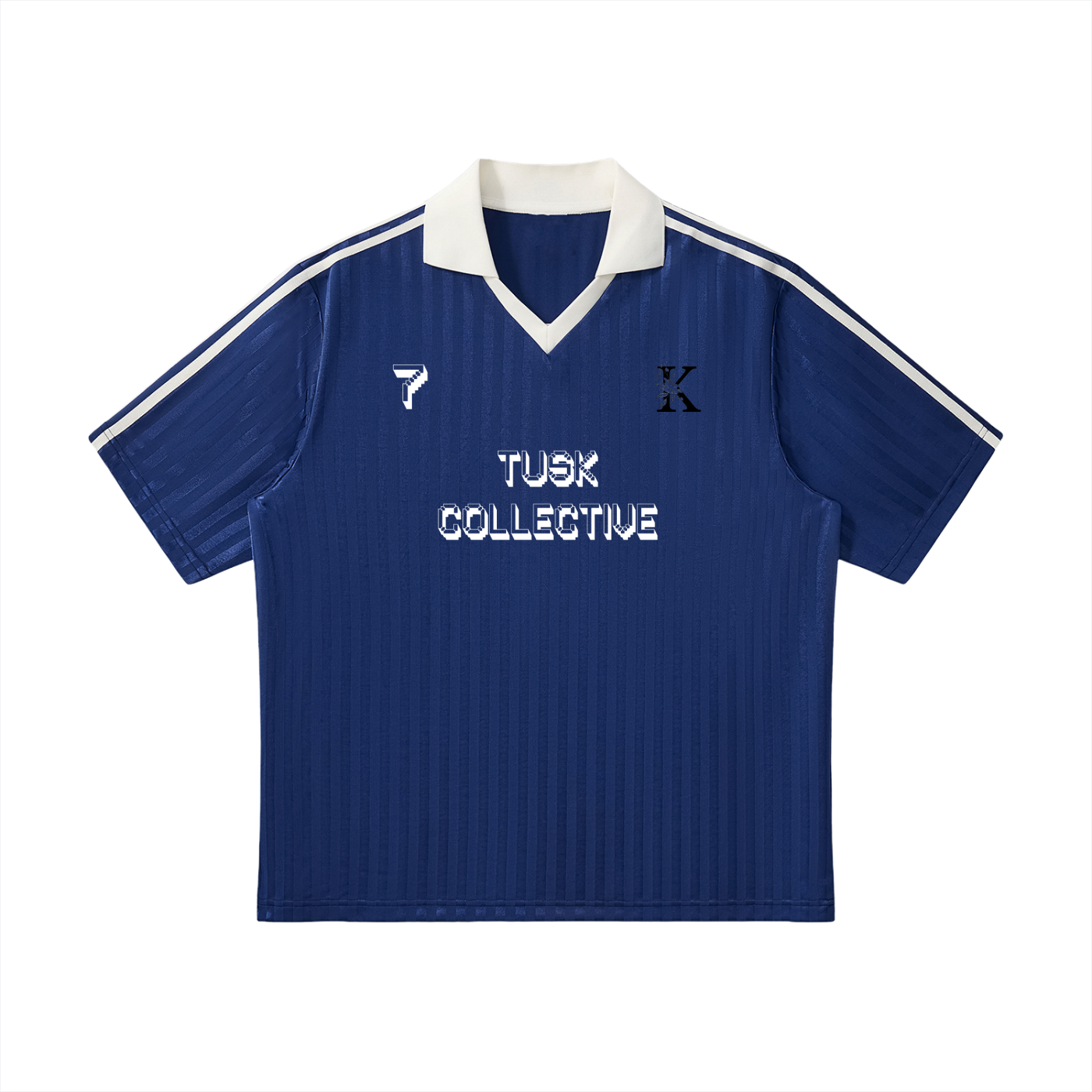 Contrast Collar Striped Soccer Jersey