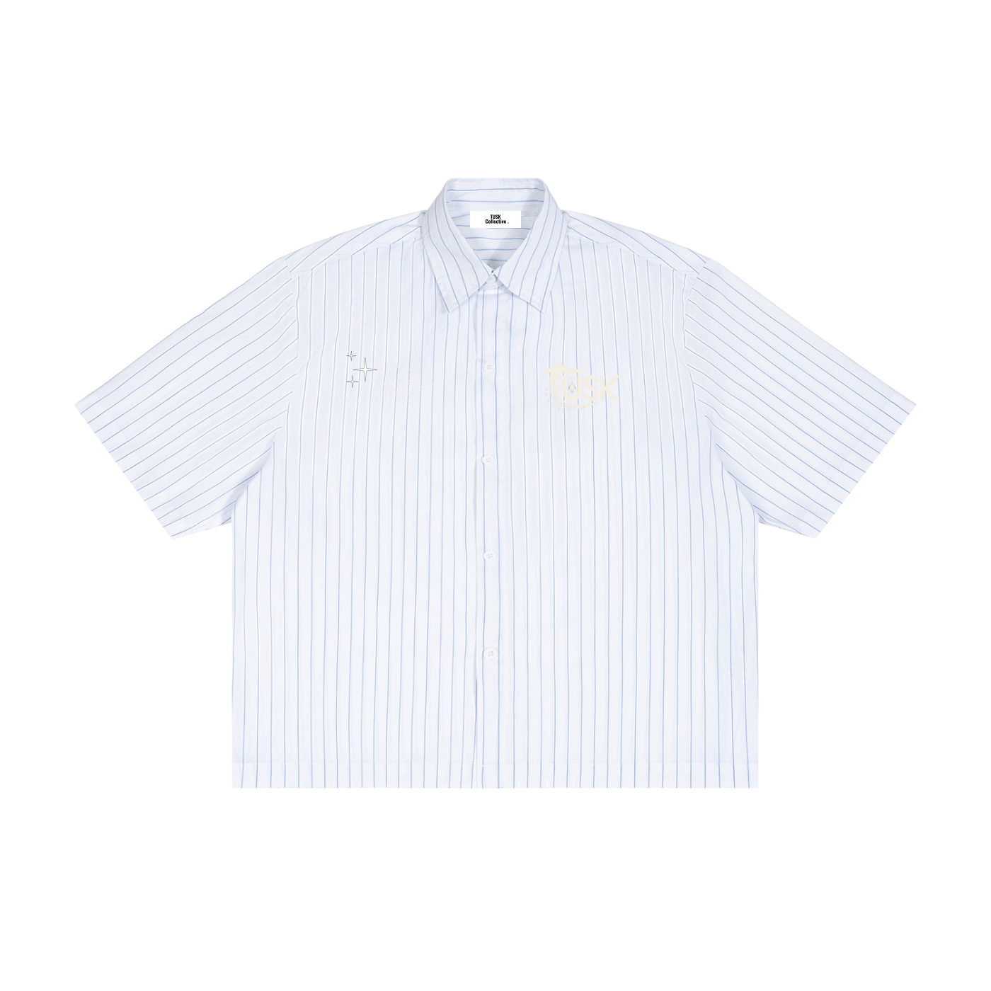 Unisex Striped Boxy Button-Up Shirt