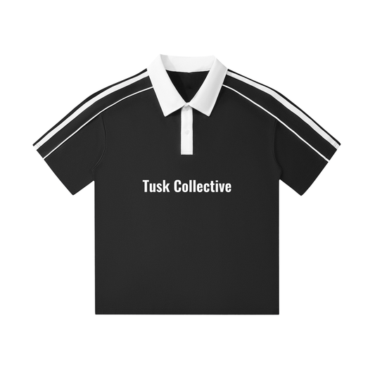 Contrast Collar Short-Sleeve Polo Shirt