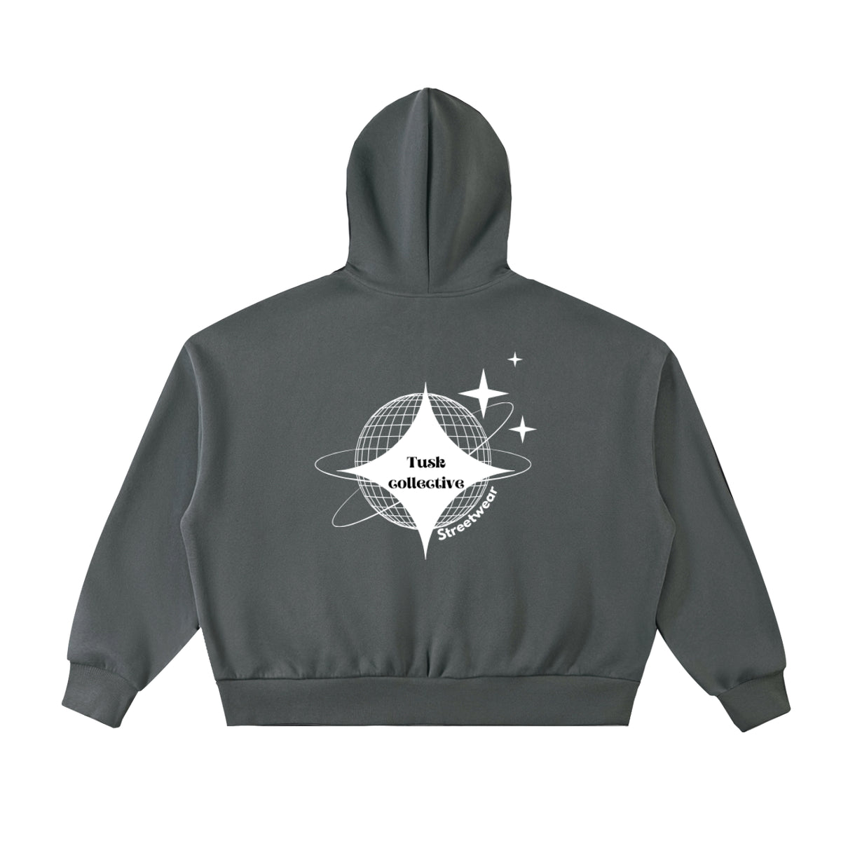 Fleeced Full-Zip Boxy Hoodie