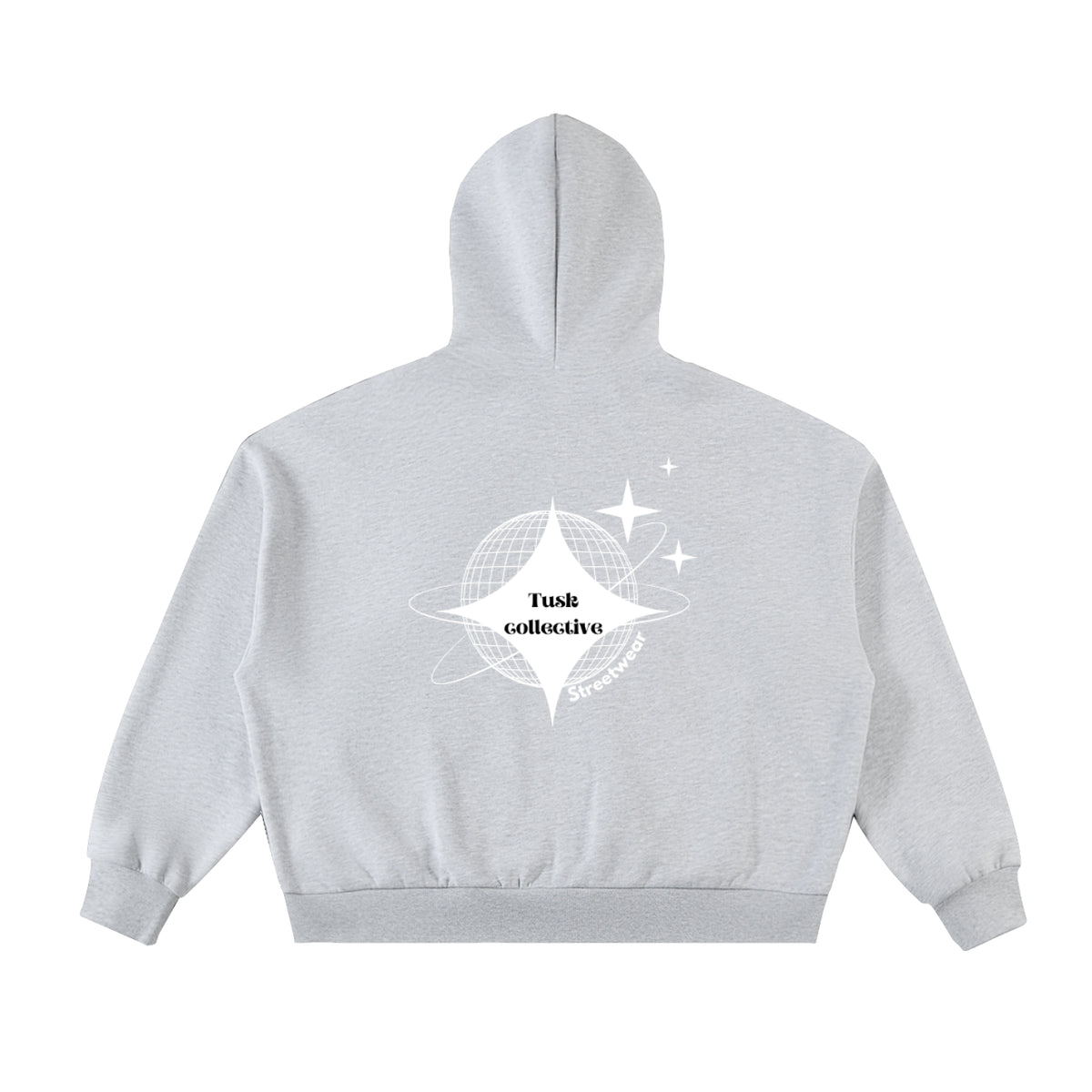 Fleeced Full-Zip Boxy Hoodie