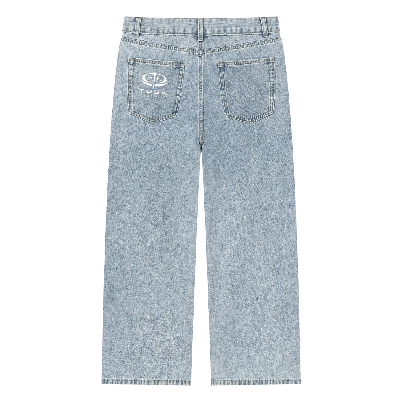 Unisex Vintage Wash Straight Leg Jeans