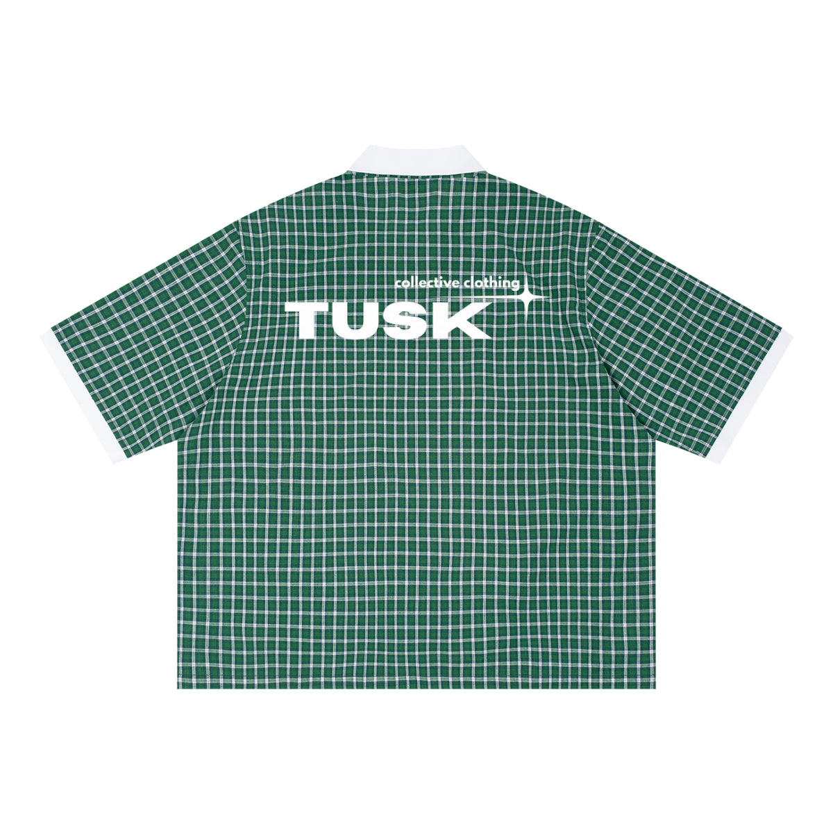 Unisex Boxy Plaid Color Block Polo Shirt