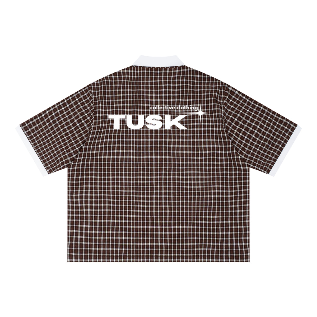 Unisex Boxy Plaid Color Block Polo Shirt
