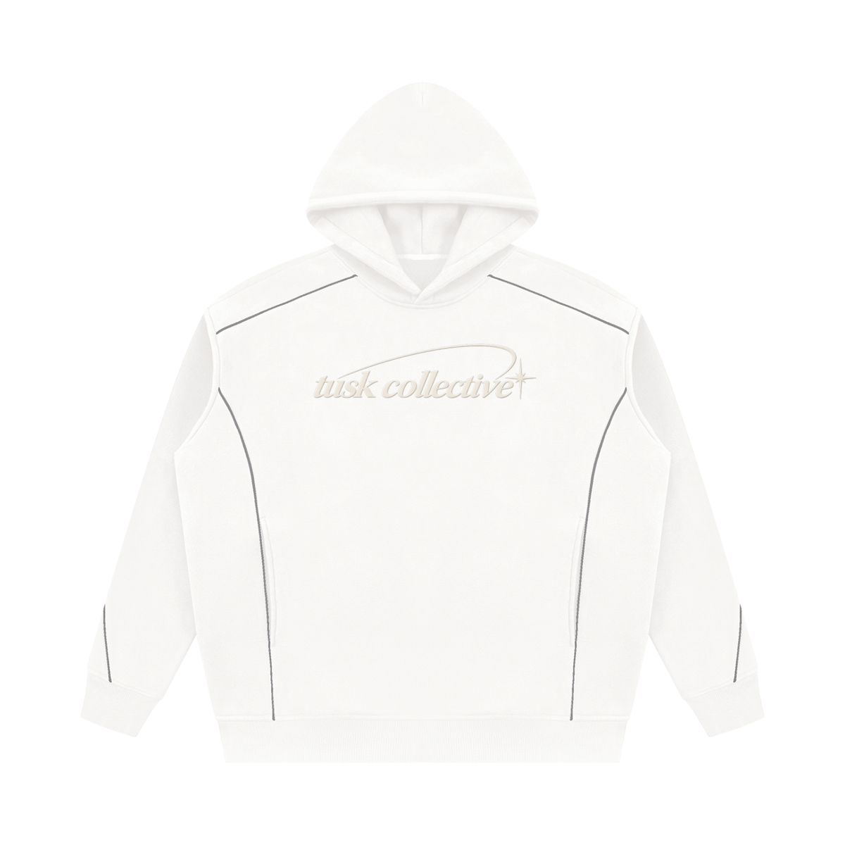 Unisex Oversized Piping Fleece Hoodie