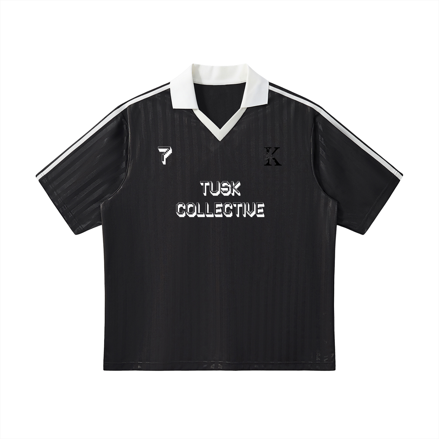 Contrast Collar Striped Soccer Jersey