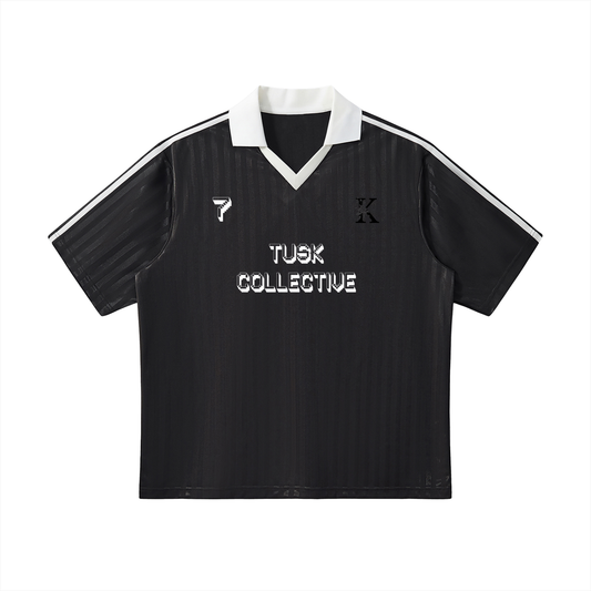 Contrast Collar Striped Soccer Jersey