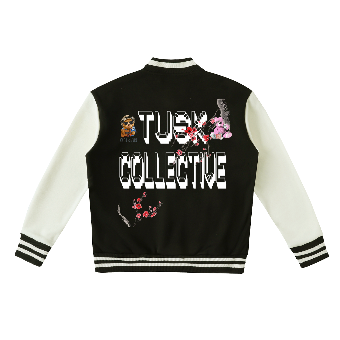 Two-Tone Fleeced Varsity Jacket