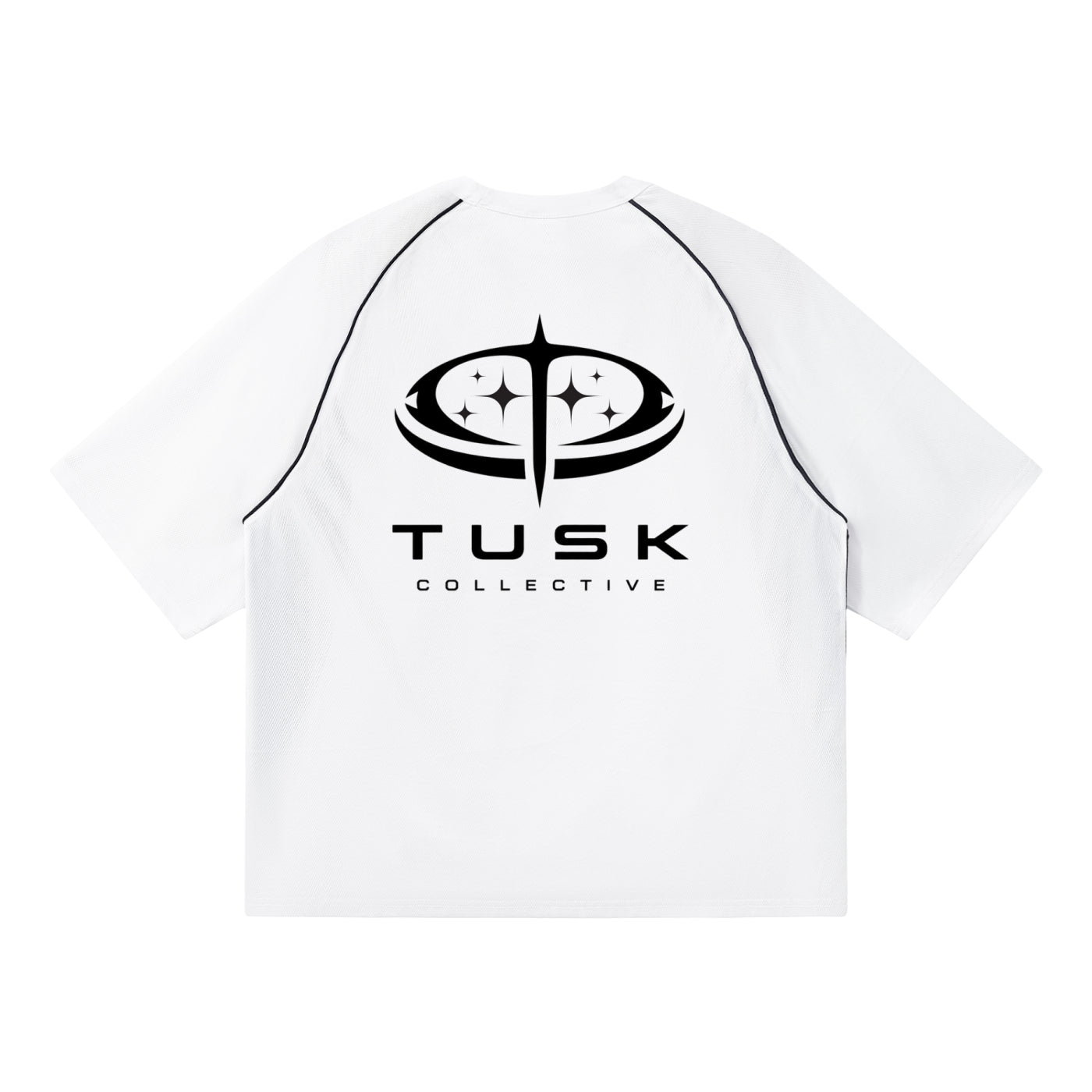 Contrast Piping Panel Raglan T-Shirt