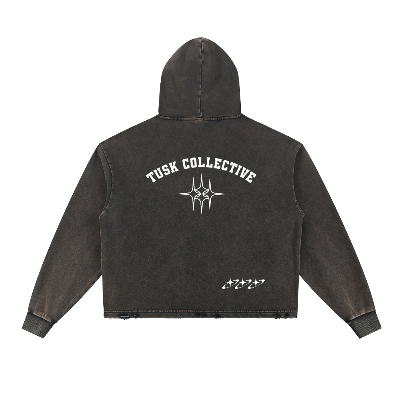 Vintage Washed Frayed-Hem Hoodie