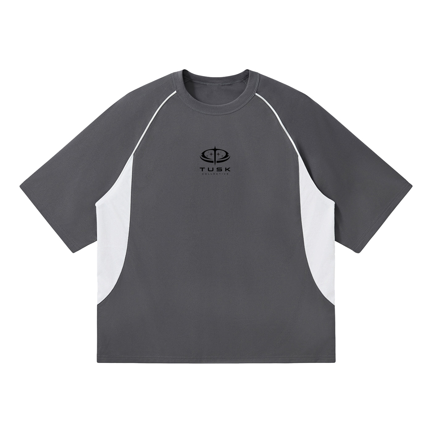 Contrast Piping Panel Raglan T-Shirt
