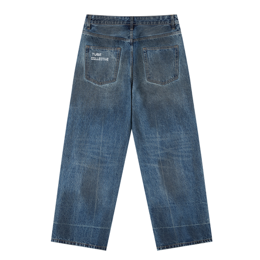 Vintage Wash Baggy Denim Jeans