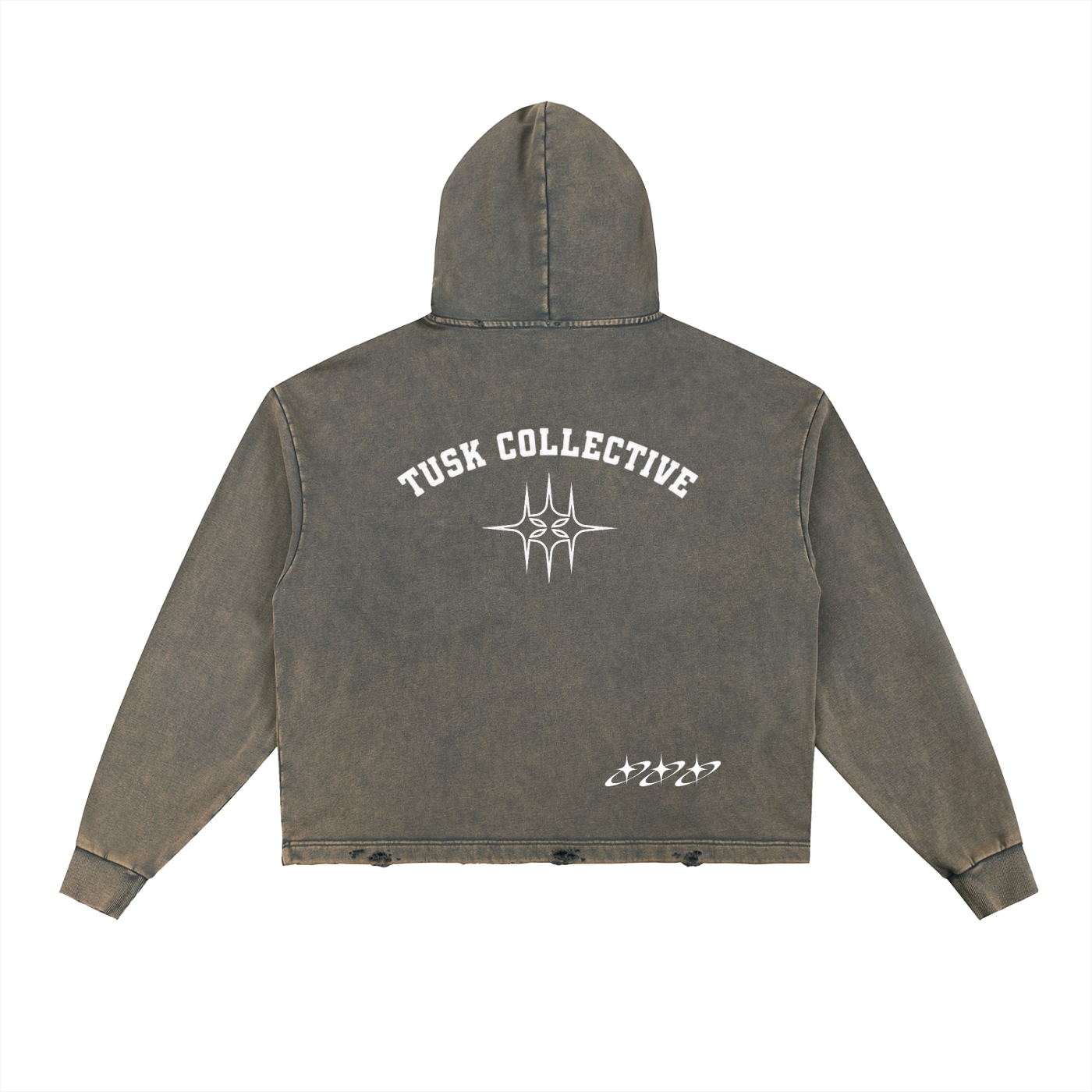 Vintage Washed Frayed-Hem Hoodie