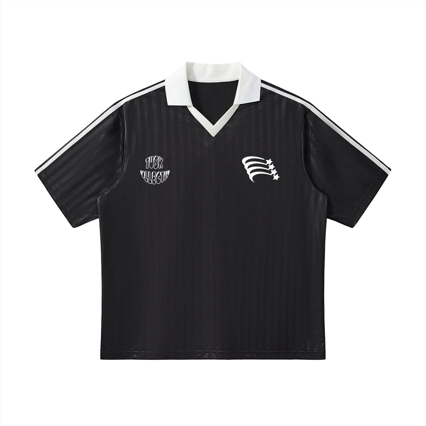 Contrast Collar Striped Soccer Jersey