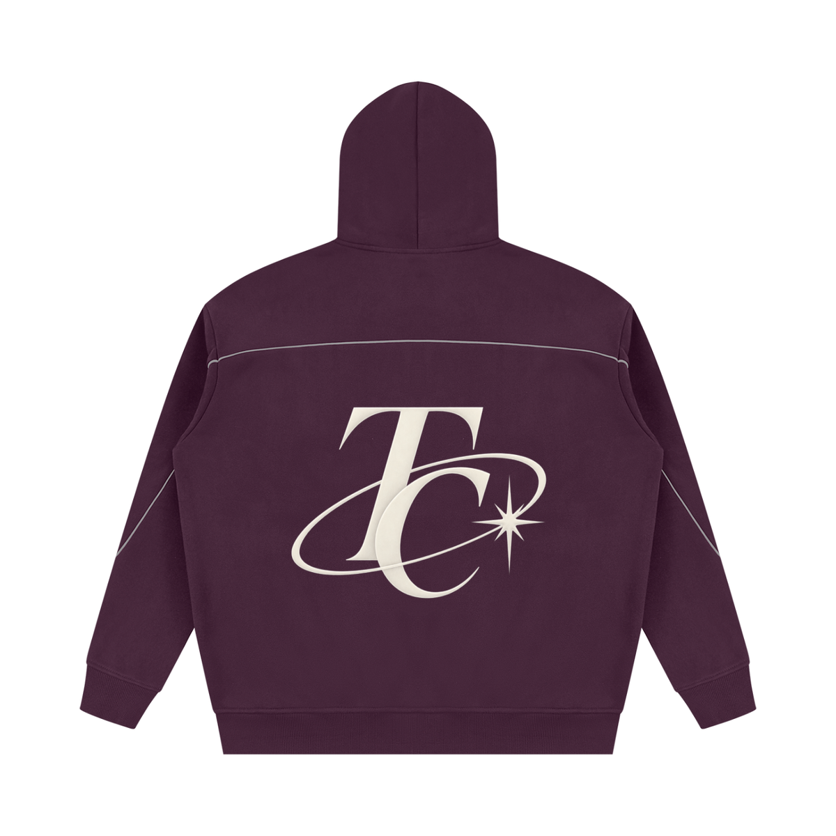 Unisex Oversized Piping Fleece Hoodie